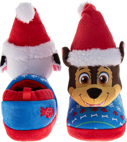 Josmo Minnie Mouse Paw Patrol Cars Christmas Slippers for Girls and Boys - Kids Cozy Plush Holiday Winter Santa Hat House Shoes (Sizes: 5-10 Toddlers / 11-12 Little Kids) in Saudi Arabia