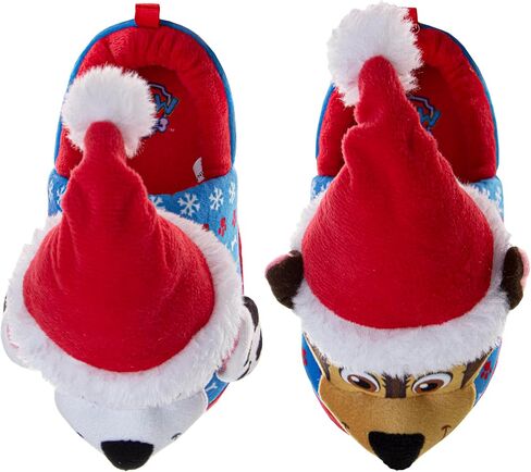 Josmo Minnie Mouse Paw Patrol Cars Christmas Slippers for Girls and Boys - Kids Cozy Plush Holiday Winter Santa Hat House Shoes (Sizes: 5-10 Toddlers / 11-12 Little Kids) in Saudi Arabia