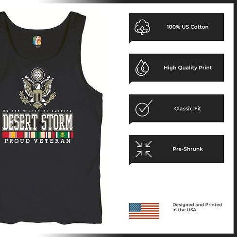Desert Storm Proud Veteran Tank Top American Army Gulf War Operation Served DD 214 Veterans Day Patriot Men's Top in Saudi Arabia