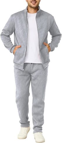 Men's Tracksuits Casual Sweatsuit 2 Piece Full Zip Sweatshirt and Sweatpants Set Athletic Jogging Suit in Saudi Arabia