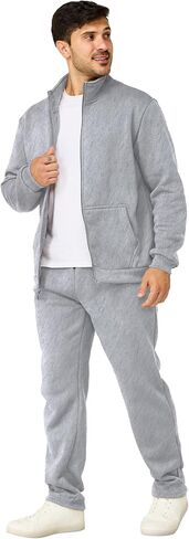Men's Tracksuits Casual Sweatsuit 2 Piece Full Zip Sweatshirt and Sweatpants Set Athletic Jogging Suit in Saudi Arabia