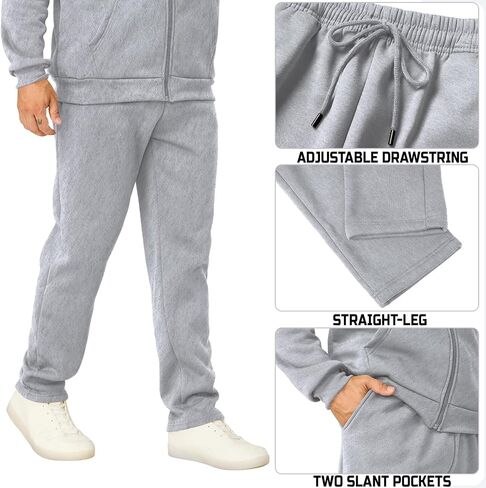 Men's Tracksuits Casual Sweatsuit 2 Piece Full Zip Sweatshirt and Sweatpants Set Athletic Jogging Suit in Saudi Arabia