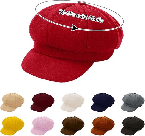 نساء القبعة Newsboy قبعة Bert Beret 8 لوحات Cabbie Sailor Hats خمر قبعات Newsboy Fiddler للنساء الفتيات in Kuwait