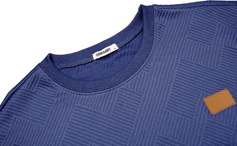 Coofandy Mens Tracksuit 2 قطعة مجموعة Crewneck التعرق بدلة الركض مجموعات طويلة الأكمام جاكارد pulver قميص الملابس in Saudi Arabia