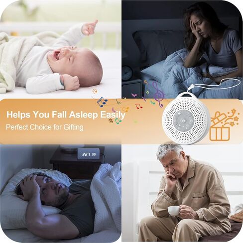 White Noise Machine, Portable Sound Machine with 2000mAh Battery, 21 Soothing Sound Machine for Baby Kids Adults Sleeping, Sound Therapy Sleep Aid with Timer and Child Lock for Home Travel Nursery in Saudi Arabia