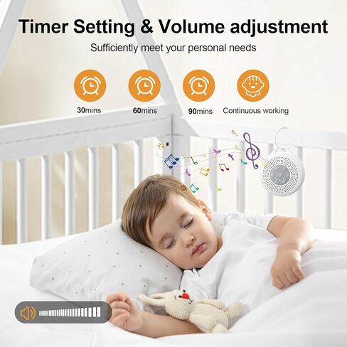 White Noise Machine, Portable Sound Machine with 2000mAh Battery, 21 Soothing Sound Machine for Baby Kids Adults Sleeping, Sound Therapy Sleep Aid with Timer and Child Lock for Home Travel Nursery in Saudi Arabia
