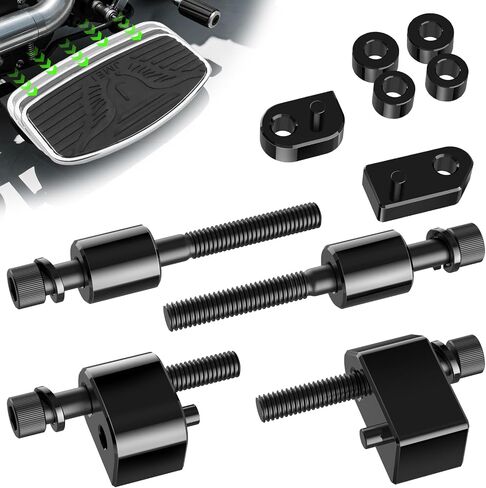 1inch &1.5inch Driver Floorboard Extensions, Floorboard Spacer Extenders Kit Fit for Harley Touring Street Glide Road Glide Road King 2009-2024 FL Trikes Include Bolts and Spacers, Black in Saudi Arabia