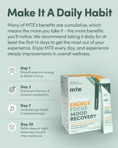 MTE Antioxidant Supplement Drink Powder | Energy and Focus Supplements | Paraxanthine for Boosted Productivity | No Sucralose & No Caffeine | Energy Supplements | Nootropic Supplement in Saudi Arabia