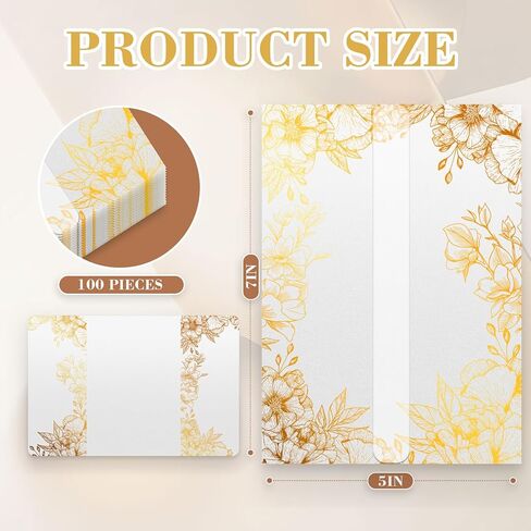 100 حزمة من سترات Vellum الفاخرة المطوية مسبقًا لدعوات 5 × 7، وسترات من ورق Vellum الشفاف مقاس 5 × 7، ولفائف دعوات زفاف من ورق Vellum بوزن 115 جرامًا في المتر المربع، وسترة دعوات زفاف (نمط وردة من رقائق الذهب) in Kuwait