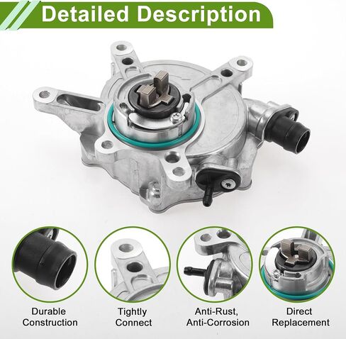 Brake Vacuum Pump No.2762300365 Engine Vacuum Pump for Mercedes-Benz CL550 C216 2011-2014 V8 4.6L Aluminum Alloy Silver Tone 1 Pc in Saudi Arabia