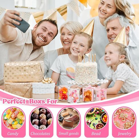 Taiyin 50 Pcs Plastic Acrylic Circle Box with Lid Clear Acrylic Box Small 3'' Round Cube Organizer Transparent Storage Boxes Containers for Candy Beads Jewelry Gift Wedding Graduation Favor in Kuwait