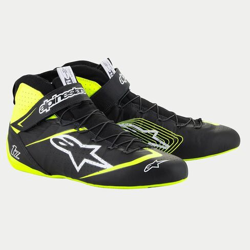 Alpinestars Tech-1 Z V3 Driving Shoes SFI - Size 12 - Black/Yellow Fluorescent (2715524-155-12) in Saudi Arabia