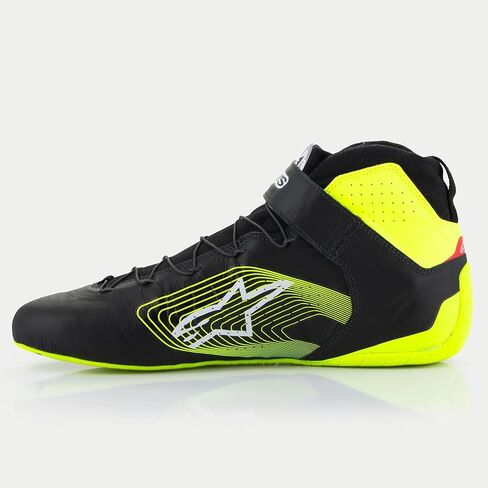 Alpinestars Tech-1 Z V3 Driving Shoes SFI - Size 12 - Black/Yellow Fluorescent (2715524-155-12) in Saudi Arabia