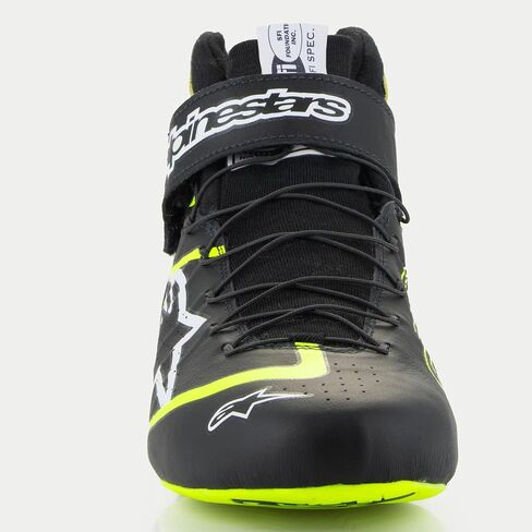 Alpinestars Tech-1 Z V3 Driving Shoes SFI - Size 12 - Black/Yellow Fluorescent (2715524-155-12) in Saudi Arabia