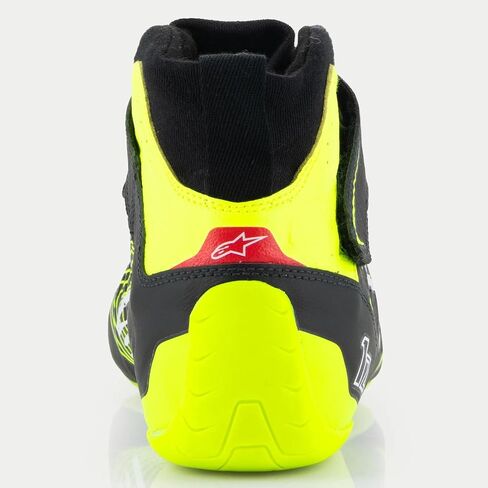 Alpinestars Tech-1 Z V3 Driving Shoes SFI - Size 12 - Black/Yellow Fluorescent (2715524-155-12) in Saudi Arabia