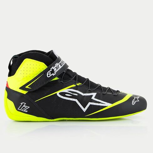 Alpinestars Tech-1 Z V3 Driving Shoes SFI - Size 12 - Black/Yellow Fluorescent (2715524-155-12) in Saudi Arabia