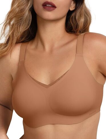 Women No Underwire Bra Comfort Seamless Full Coverage Mesh Bralette Bra with Adjustable Contrast Color Strap S-4XL in Kuwait