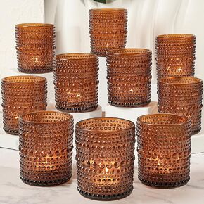 12pcs Large Votive Candle Holder, 2.7 * 3.5in Clear Glass Tea Light Candle Holders Bulk for DIY Wax Wedding Table Decor & Christmas Thanksgiving in Kuwait