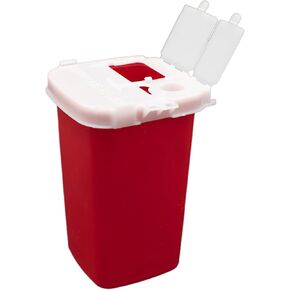 1 Qt Sharps Disposal Containers for Medical Waste Disposal - Meets OSHA Standards - Translucent & Heavy-Duty Plastic - Biohazard Containers for Needles in Saudi Arabia