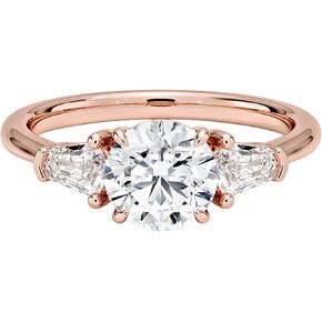 DAJEWELS 1 to 5 CT Round Cut Moissanite Engagement Ring for Women Shield Side 3 Stone Prong Solitaire 925 Sterling Silver 10K 14K 18K Solid Gold Wedding Anniversary Promise Ring Gift for Her in Saudi Arabia