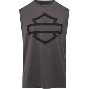 Harley-Davidson Men Open Bar & Shield Slieveless Muscle Shirt ، الفحم in Kuwait
