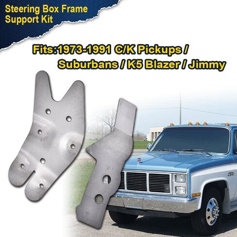 CHEDA Steering Box Frame Support Kit, Compatible with 73-87 Chevy GMC | C/K Pickup,Grey in Saudi Arabia