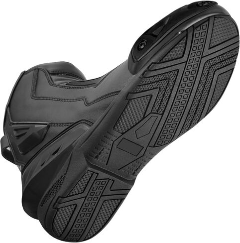 Motorcycle Leather Shoes for Men Anti-Slip Protective Boots with Ankle Support CE Approved Non-Slip Rubber Sole in Kuwait