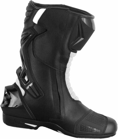 Men's Motorcycle Shoes Leather Motorbike Boots with Ankle Support Non-Slip Sole Reinforced Foot Protective Motocross Boots Rubber Sole in Kuwait