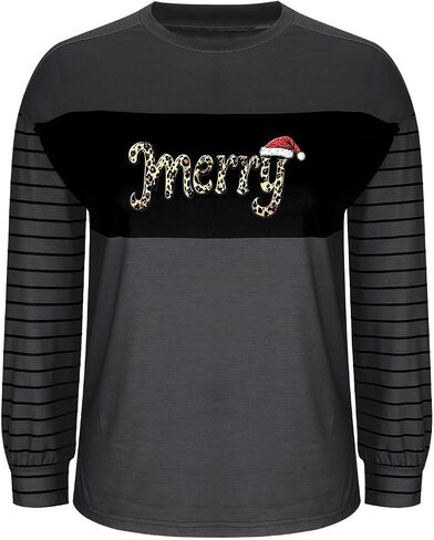 ترهل المرأة عيد الميلاد pullover عطلات عطلات مخططة طويلة الأكمام الطويلة عارضة أزياء البلوزات الكث in Saudi Arabia