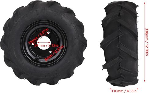 13x5-6 ATV Wheels, 6 Inch ATV Go Kart Tires and Rims, Lawn Mower Wheels with Rim Assembly, 3 Holes, for Quad Off Road Go Cart Mini Bike in Kuwait