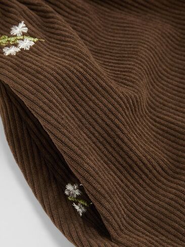 تنانير نبيذ التفاح للنساء Corduroy Floral Ploral Mid Weist Chull Coffle Pocket A Line Maxi Skirt مع حزام in Saudi Arabia