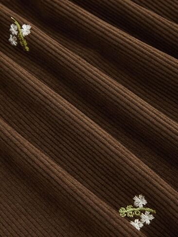 تنانير نبيذ التفاح للنساء Corduroy Floral Ploral Mid Weist Chull Coffle Pocket A Line Maxi Skirt مع حزام in Saudi Arabia
