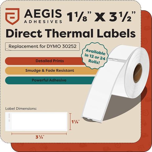 مواد لاصقة إيجيس - استبدال الملصقات الحرارية المباشرة المتوافقة للشحن DYMO 30256 (2-5/16 بوصة × 4 بوصة) - تستخدم مع طابعات Labelwriter 450، 450 Turbo، 4XL (20 لفة) in Saudi Arabia