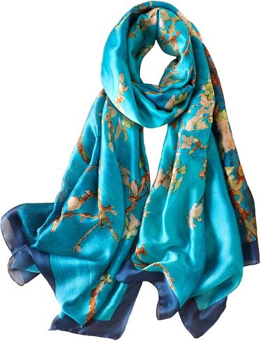 NUWEERIR Womens 100% Large Mulberry Silk Scarf Long Satin Scarf Fashion Lightweight Wraps in Kuwait