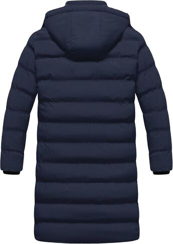 CREATMO US Men's Long Winter Coat Waterproof Thicken Warm Parka Quilted Insulated Puffer Jacket with Removable Hood in Saudi Arabia
