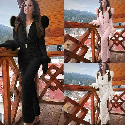Womens Ski Suit One Piece Jumpsuit Snowsuits Waterproof Windproof Insulated Snow Suits Fall Fashion Winter Jumpsuit in Saudi Arabia