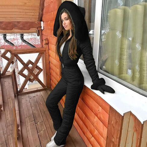 Womens Ski Suit One Piece Jumpsuit Snowsuits Waterproof Windproof Insulated Snow Suits Fall Fashion Winter Jumpsuit in Saudi Arabia