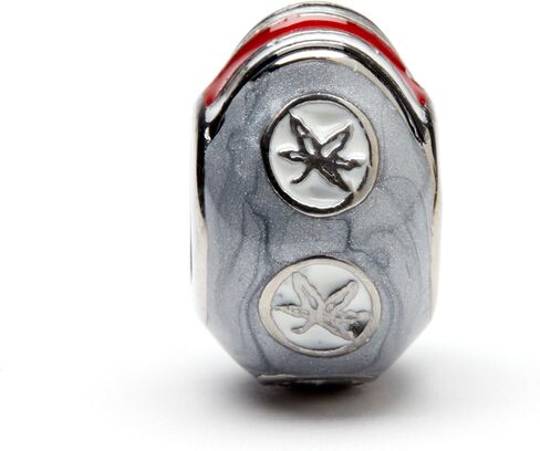 Stone Armory | Ohio State Bead Charms for Bracelet or Necklace | Ohio State Buckeye Beads (OSU Set- 3 Set of Red Block O, Brutus Buckeye and Gray Buckeye Leaves Bead Charms) in Saudi Arabia