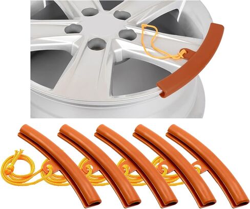 5PCS Car Tire Changing Rim Protector, 15cm Wheel Changing Rim Savers, Fixing Tire Rim Protective Cover for Wheel Scratch Prevention Tool, Car Accessories for Motorcycle SUV (Red) in Saudi Arabia