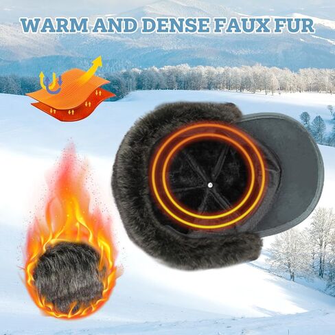 Phaiy Trapper Hat for Men Women, Winter Hats with Ear Flaps, Full Face Windproof Mask Baseball Cap with Warm Faux Fur Lined in Kuwait