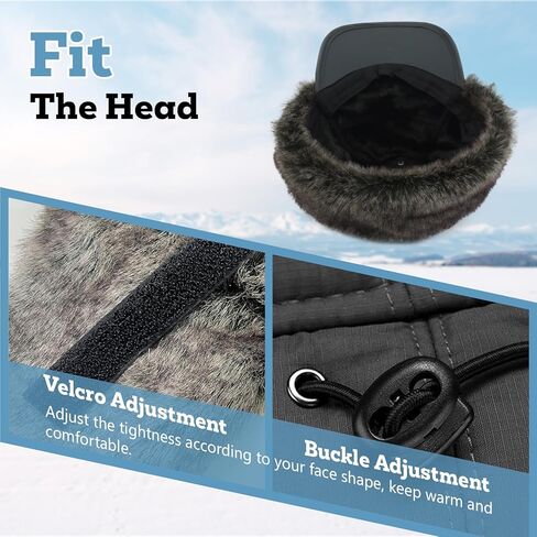Phaiy Trapper Hat for Men Women, Winter Hats with Ear Flaps, Full Face Windproof Mask Baseball Cap with Warm Faux Fur Lined in Kuwait