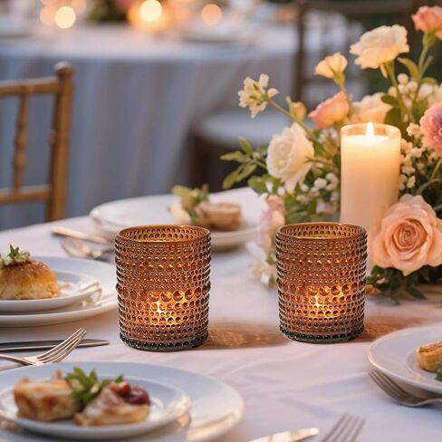 12 مساءً حامل شمعة نذري كبير ، 2.7 * 3.5 بوصة شاي شاي شاي صافية ، حاملي شمعة شمعة كبيرة لديكور مائدة زفاف الشمع ديي وعيد الميلاد in Kuwait