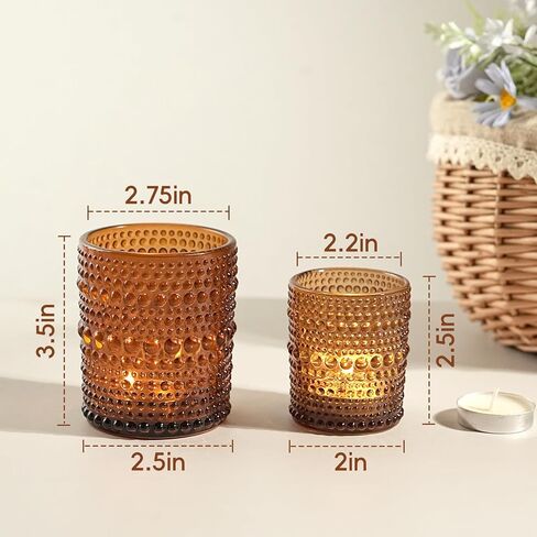 12 مساءً حامل شمعة نذري كبير ، 2.7 * 3.5 بوصة شاي شاي شاي صافية ، حاملي شمعة شمعة كبيرة لديكور مائدة زفاف الشمع ديي وعيد الميلاد in Kuwait