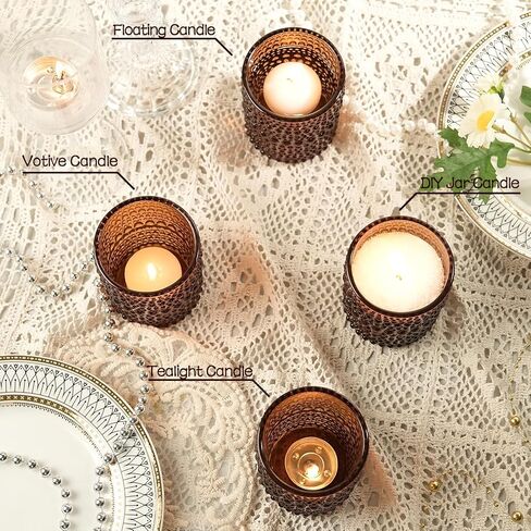 12 مساءً حامل شمعة نذري كبير ، 2.7 * 3.5 بوصة شاي شاي شاي صافية ، حاملي شمعة شمعة كبيرة لديكور مائدة زفاف الشمع ديي وعيد الميلاد in Kuwait