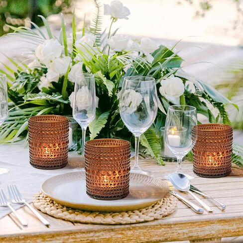 12 مساءً حامل شمعة نذري كبير ، 2.7 * 3.5 بوصة شاي شاي شاي صافية ، حاملي شمعة شمعة كبيرة لديكور مائدة زفاف الشمع ديي وعيد الميلاد in Kuwait