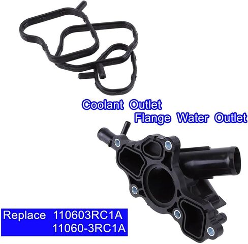 Water Control Valve Outlet with Washer,Compatible with 2013-2019 Nissan Sentra 2017-2019 Nissan Rogue,Coolant Outlet Flange Water Outlet Replace 110603RC1A 11060-3RC1A in Saudi Arabia