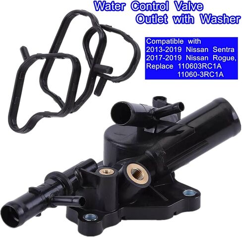 Water Control Valve Outlet with Washer,Compatible with 2013-2019 Nissan Sentra 2017-2019 Nissan Rogue,Coolant Outlet Flange Water Outlet Replace 110603RC1A 11060-3RC1A in Saudi Arabia