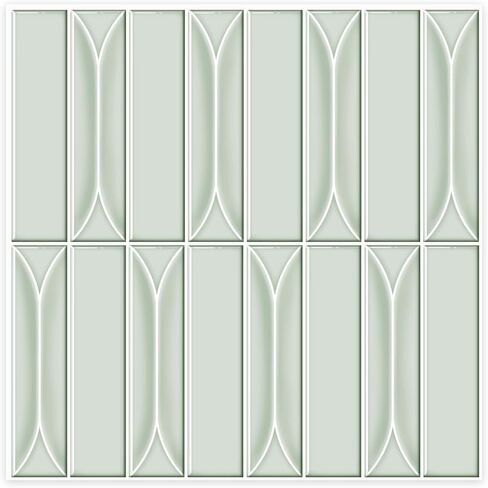 Peel and Stick Backsplash Tiles 12''x12'' Light Green Wall Tile Heat Resistant 10-Sheet Waterproof Vinyl Self Adhesive Glossy Boho Sticker for Kitchen Ceramic Bathroom Living Room in Saudi Arabia