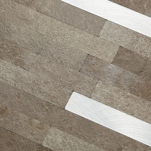 Yipscazo 20 Sheets Peel and Stick Stone Metal Backsplash, PVC Wall Tiles Stick on Tiles for Backsplash Kitchen, Bathroom, Laundry Room, Camper, Fireplace (6'' X 12'', Black Wood) in Kuwait