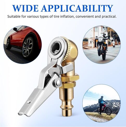 PartyKindom Tyre Chuck مع مقطع: 1/4 بوصة NPT Locking Air Chuck Tyre Smosts فوهة مع كرة مغلقة Clip-on Chuck لإطارات لضاغط الهواء Auto Truck RV ، 2 عبوة in Saudi Arabia